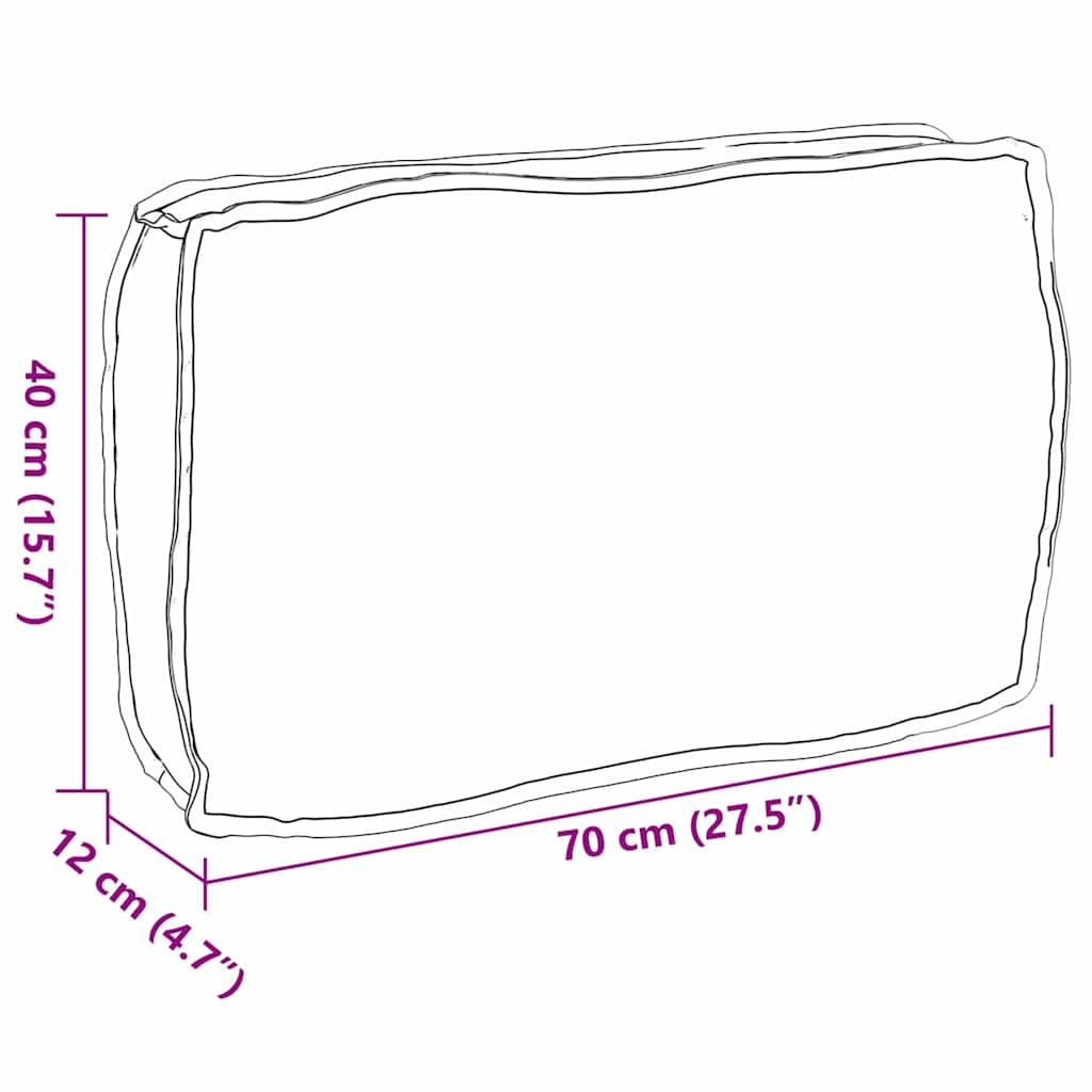 vidaXL Μαξιλάρι παλέτας για πλάτη Μπλε Ρουά 70 x 40 x 12 cm