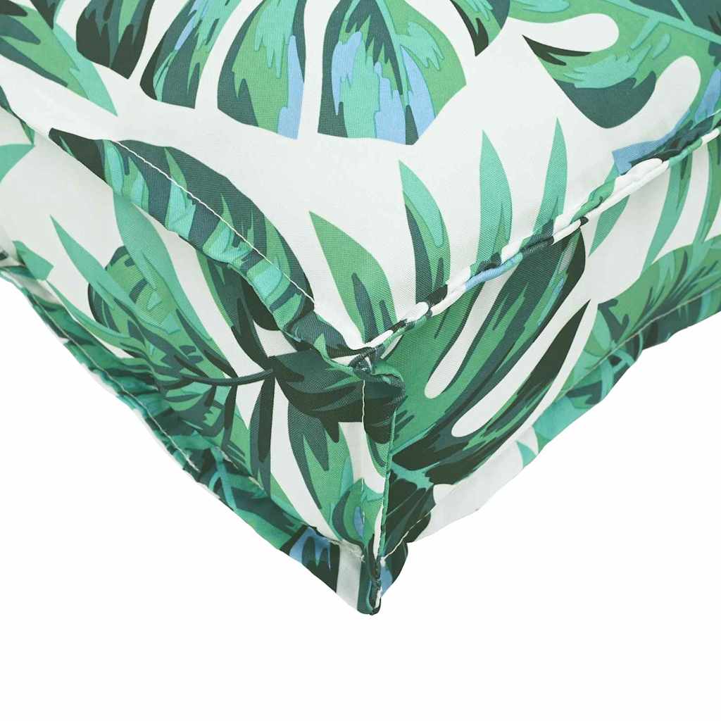 vidaXL Μαξιλάρι παλέτας για πλάτη Floral Μοτίβο φύλλων 70 x 40 x 12 cm