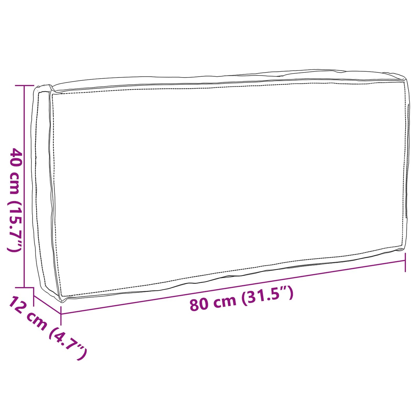 vidaXL Μαξιλάρι Taupe 80 x 40 x 12 cm Ύφασμα Όξφορντ