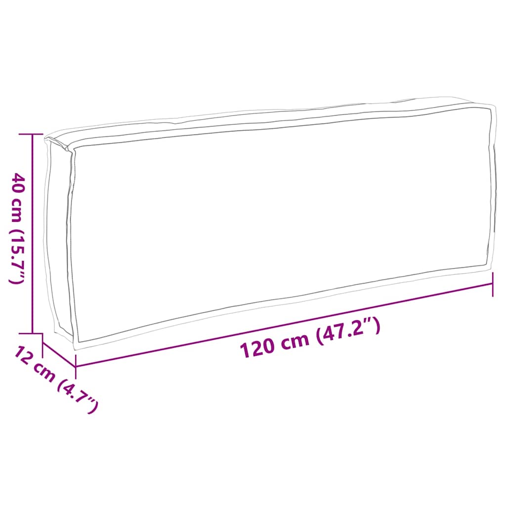vidaXL Μαξιλάρι παλέτας για πλάτη Taupe 120 x 40 x 12 cm Ύφασμα Oxford