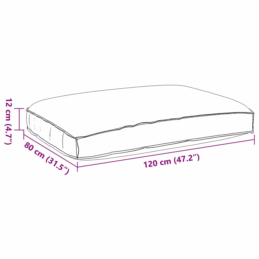 vidaXL Μαξιλάρι παλέτας για κάθισμα Taupe 120 x 80 x 12 cm