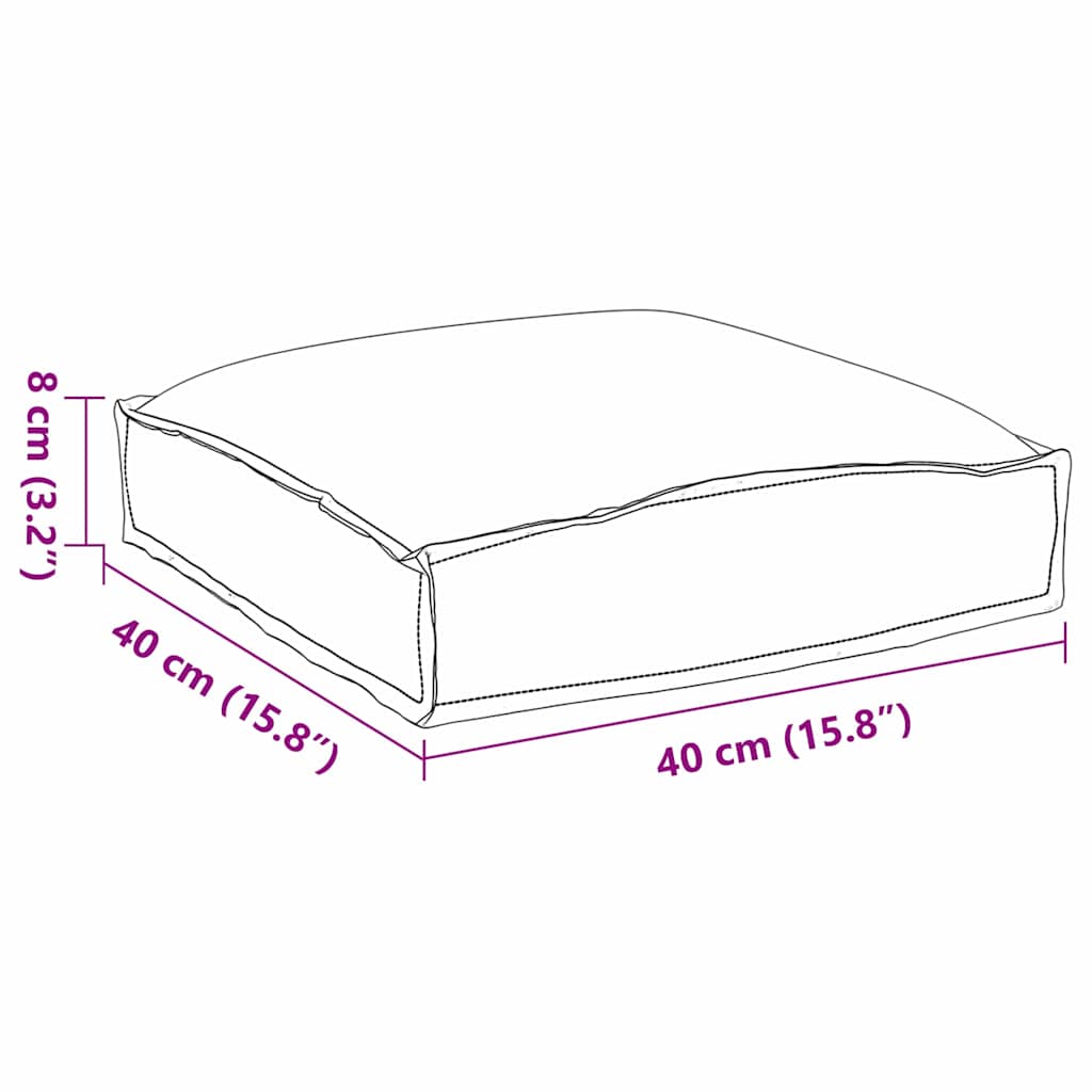 vidaXL Μαξιλάρι 2 pcs Γκρι 40 x 40 x 8 εκ. Ύφασμα Όξφορντ