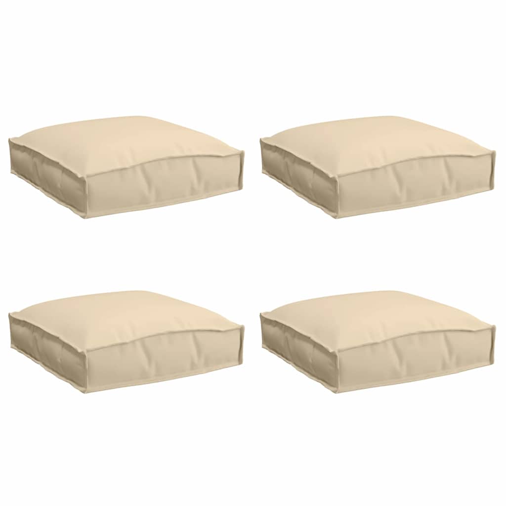 vidaXL Μαξιλάρι παλέτας για κάθισμα 4 pcs Μπεζ 40 x 40 x 8 εκ.