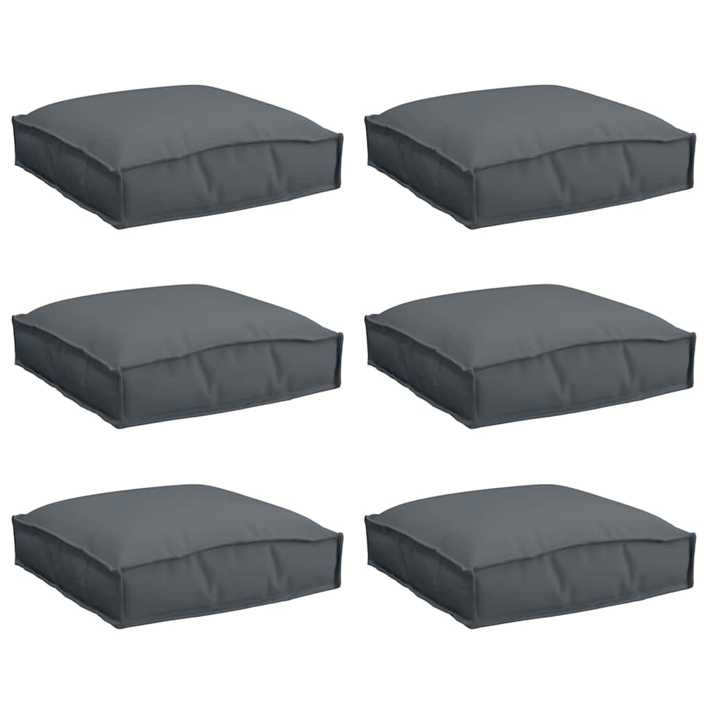 vidaXL Μαξιλάρι παλέτας για κάθισμα 6 pcs Ανθρακί 40 x 40 x 8 εκ.