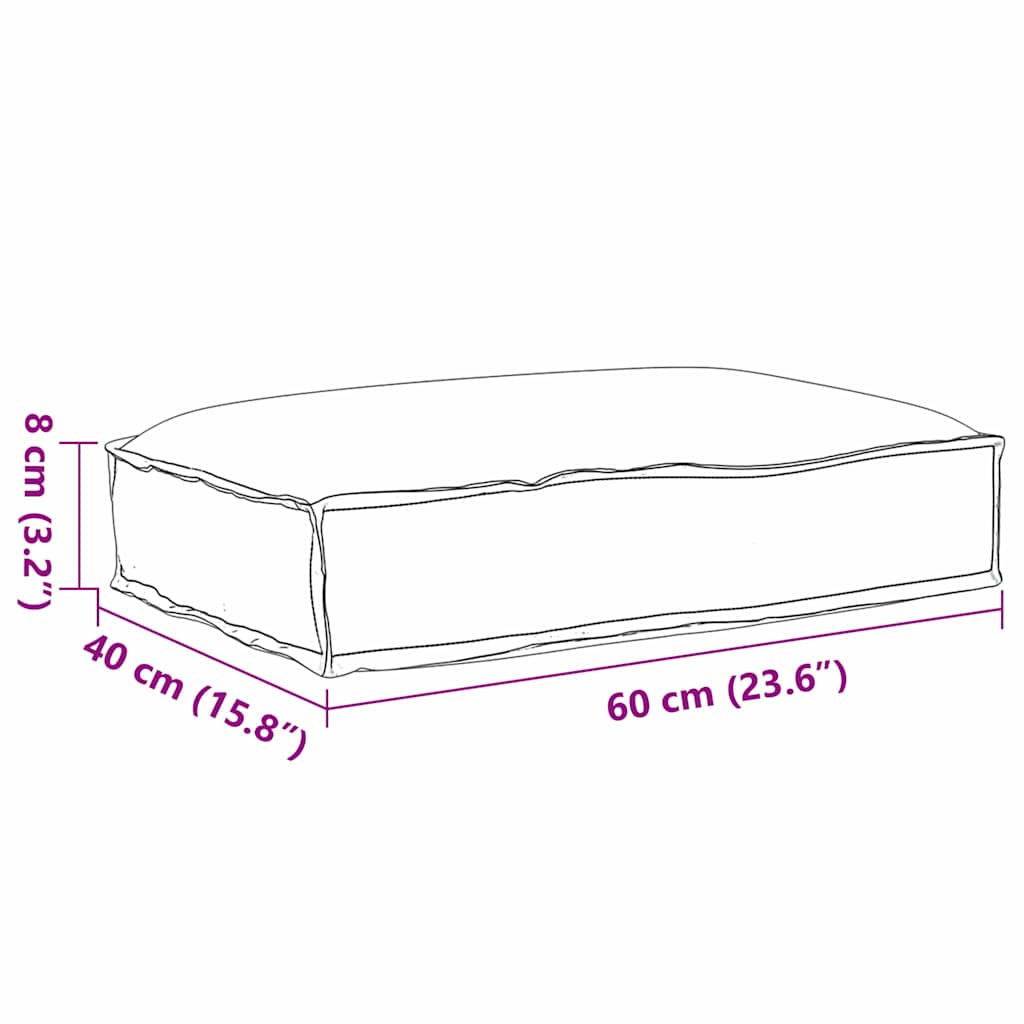 vidaXL Μαξιλάρι Ύφασμα Όξφορντ Ανθρακί 60 x 40 x 8 εκ.