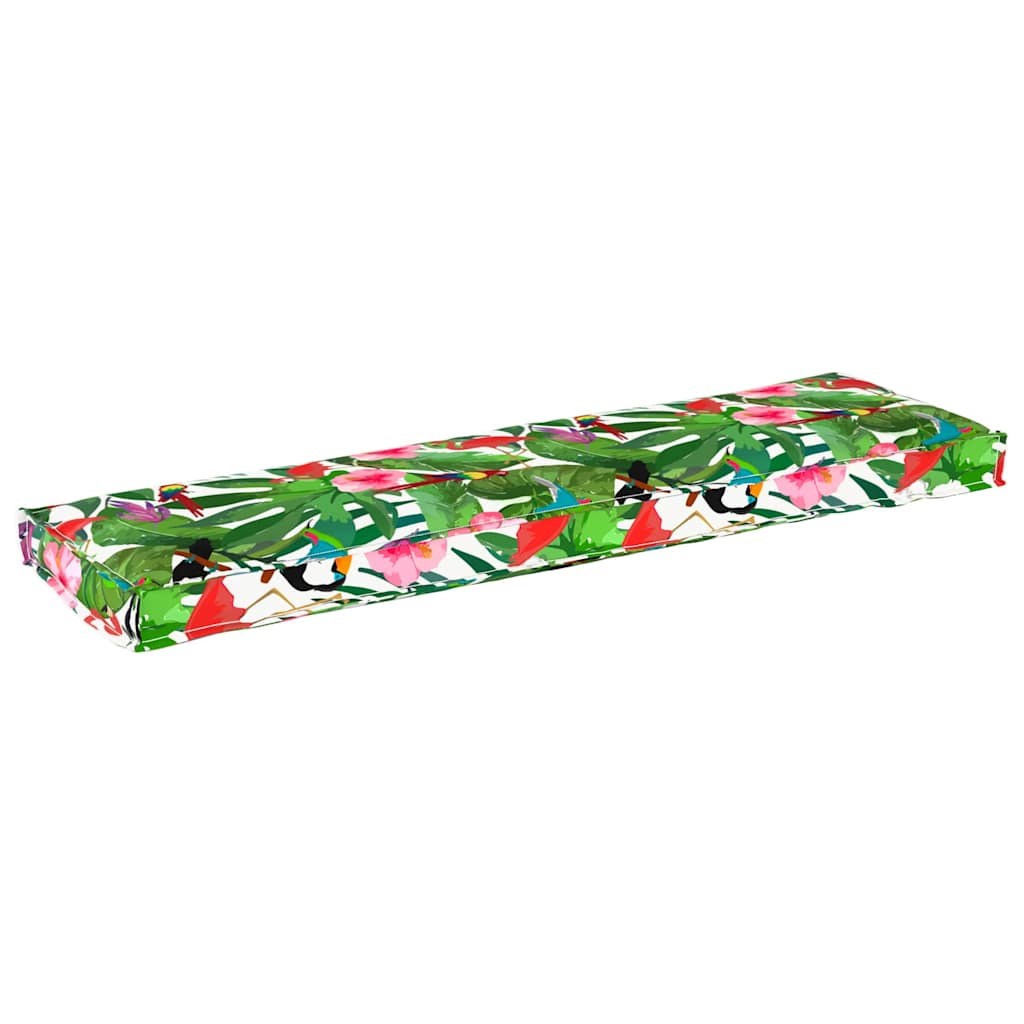 vidaXL Μαξιλάρι παλέτας για πάγκο Floral Πολύχρωμο 140 x 40 x 8 εκ.