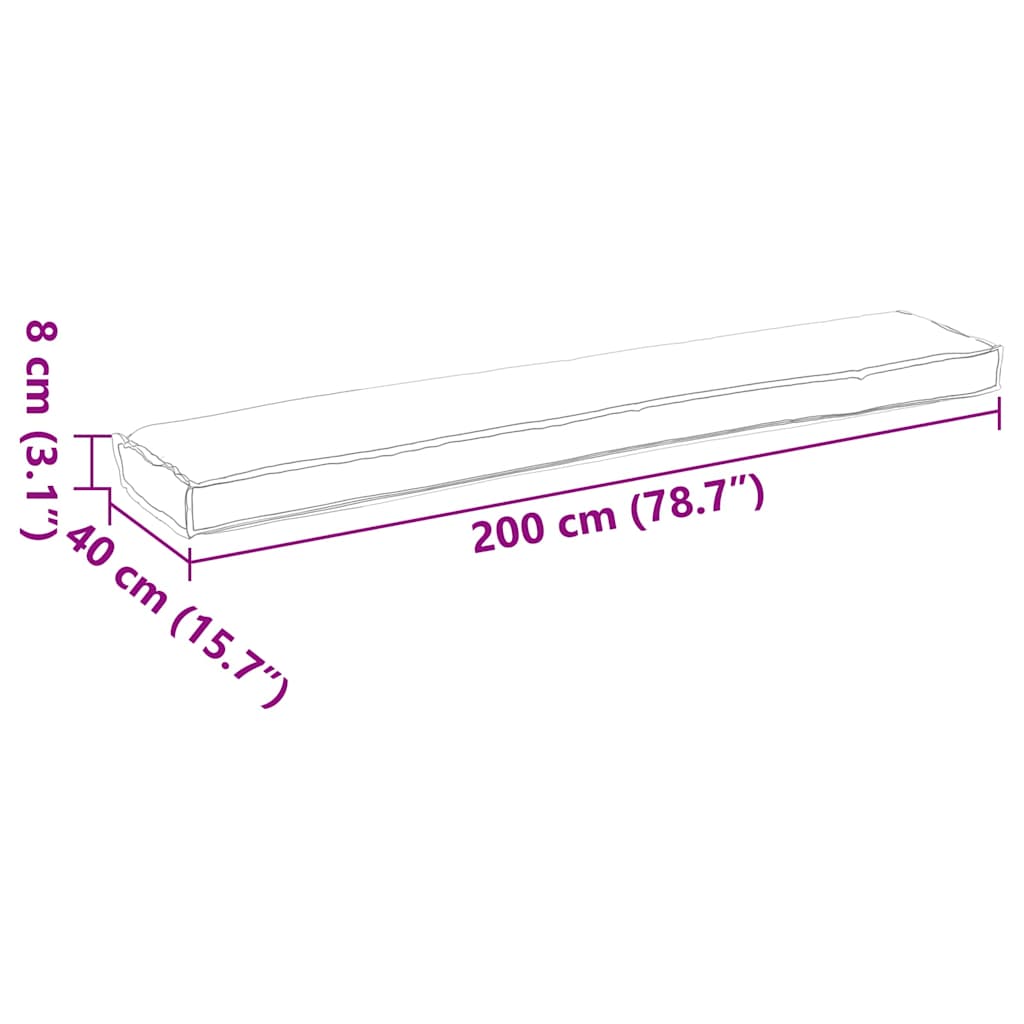 vidaXL Μαξιλάρι παλέτας Γκρι 200 x 40 x 8 εκ. Ύφασμα Oxford