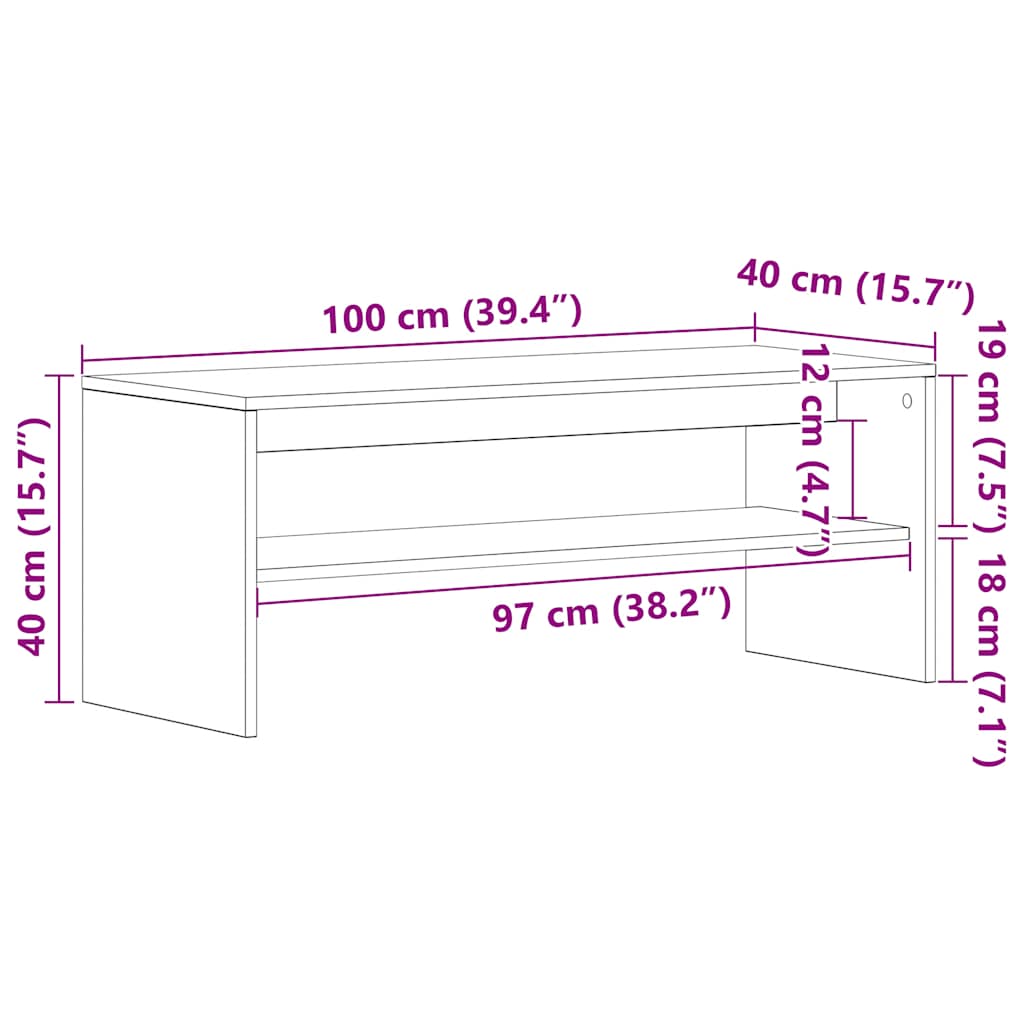 ντουλάπι τηλεόρασης vidaXL Μαύρη δρυς 100x40x40 cm Κατασκευασμένο ξύλο