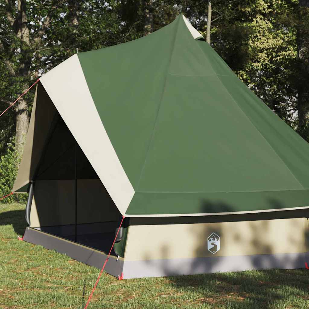 vidaXL Οικογενειακή Σκηνή Τίπι Πράσινο, Μπεζ 400 x 346 x 250 εκ.