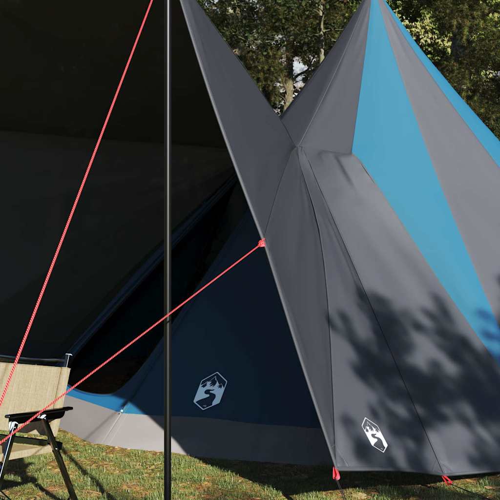 vidaXL Οικογενειακή Τέντα Tipi Μπλε για 12 Άτομα, Αδιάβροχη