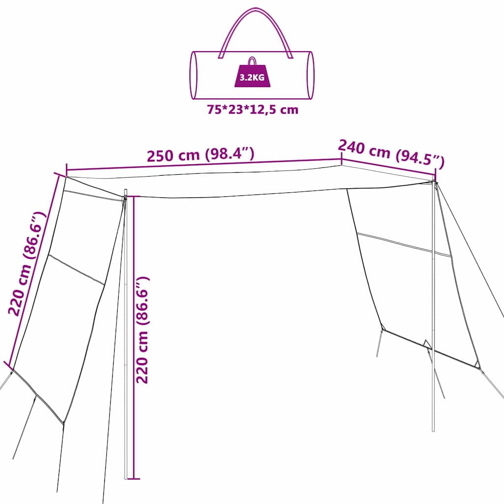 vidaXL Τέντα ανθεκτική στο νερό 302 x 240 x 240 cm