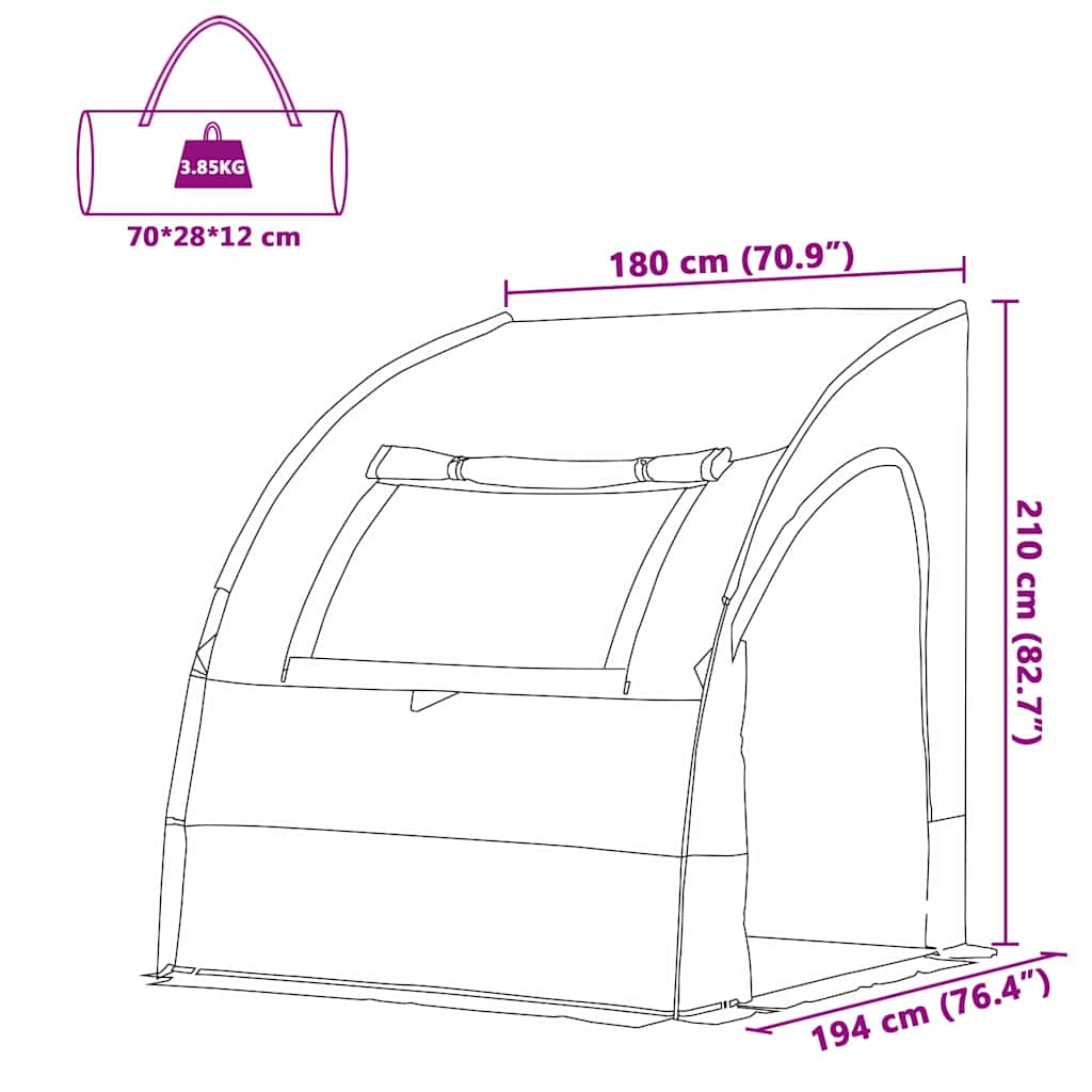 vidaXL Σκηνή Other Πράσινο και Μαύρο 194 x 180 x 210 εκ. Πολυεστέρας