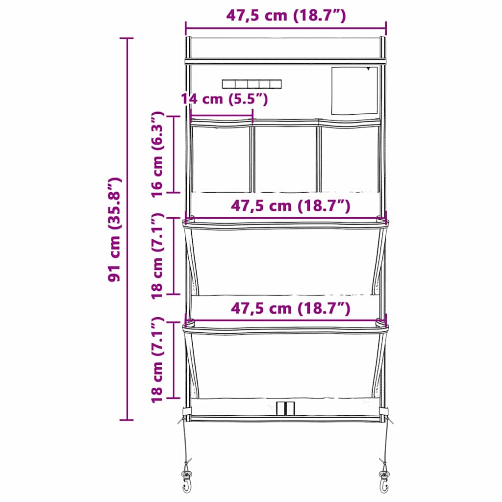 vidaXL Σακούλα Αποθήκευσης Μαύρο και μπλε 91 x 47,5 εκ. oxford