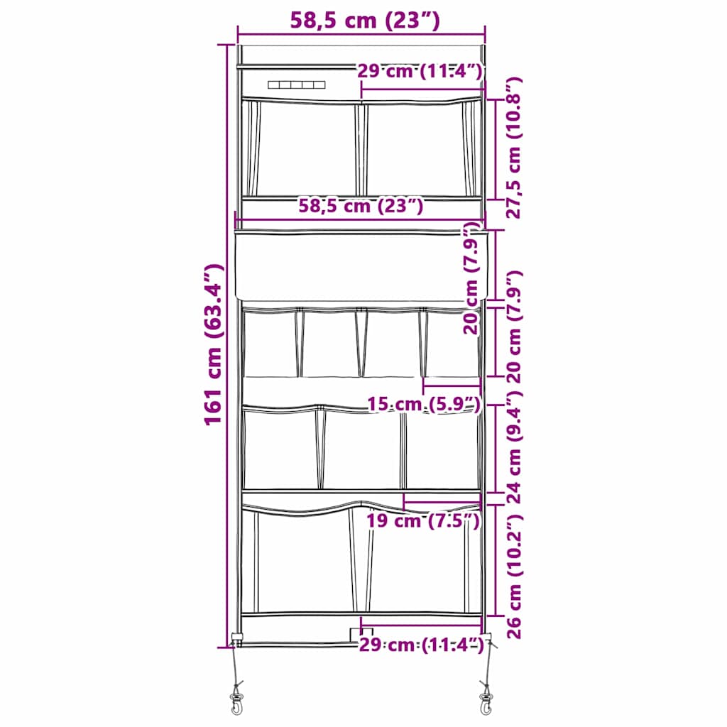vidaXL Τσάντα Αποθήκευσης Μαύρο, Μπλε 161 x 58.5 εκ Οξφόρδη