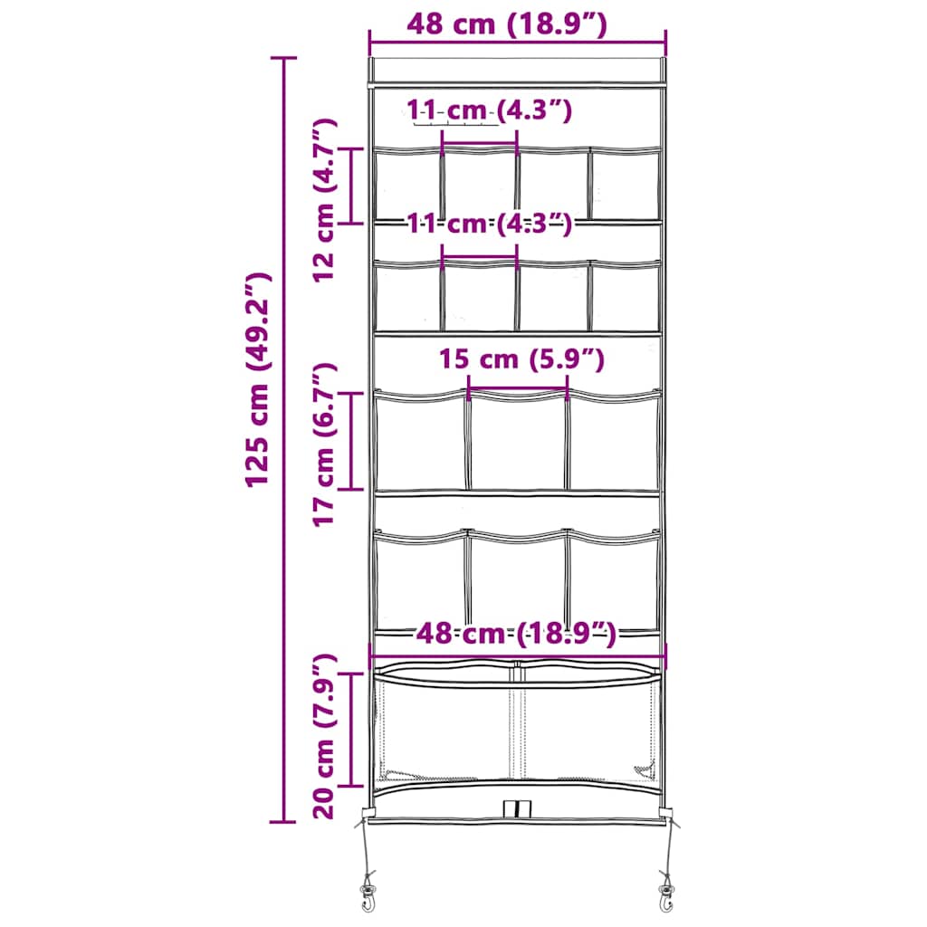 vidaXL Τσάντα Αποθήκευσης Μαύρο, Μπλε 125 x 48 εκ Οξφόρδη