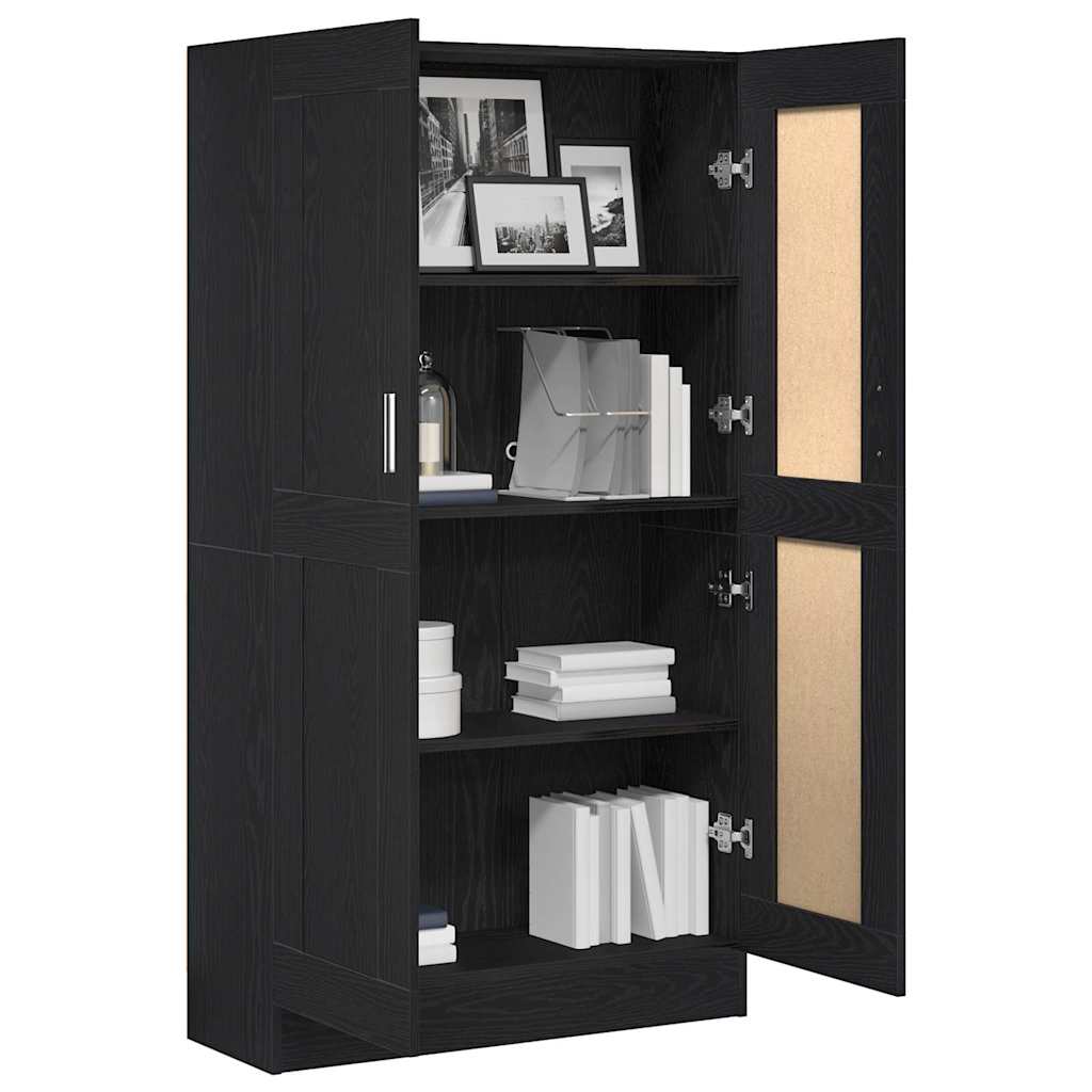 vidaXL Βιβλιοθήκη Μαύρη δρυς 82.5 x 30.5 x 150 cm Επεξεργασμένο ξύλο