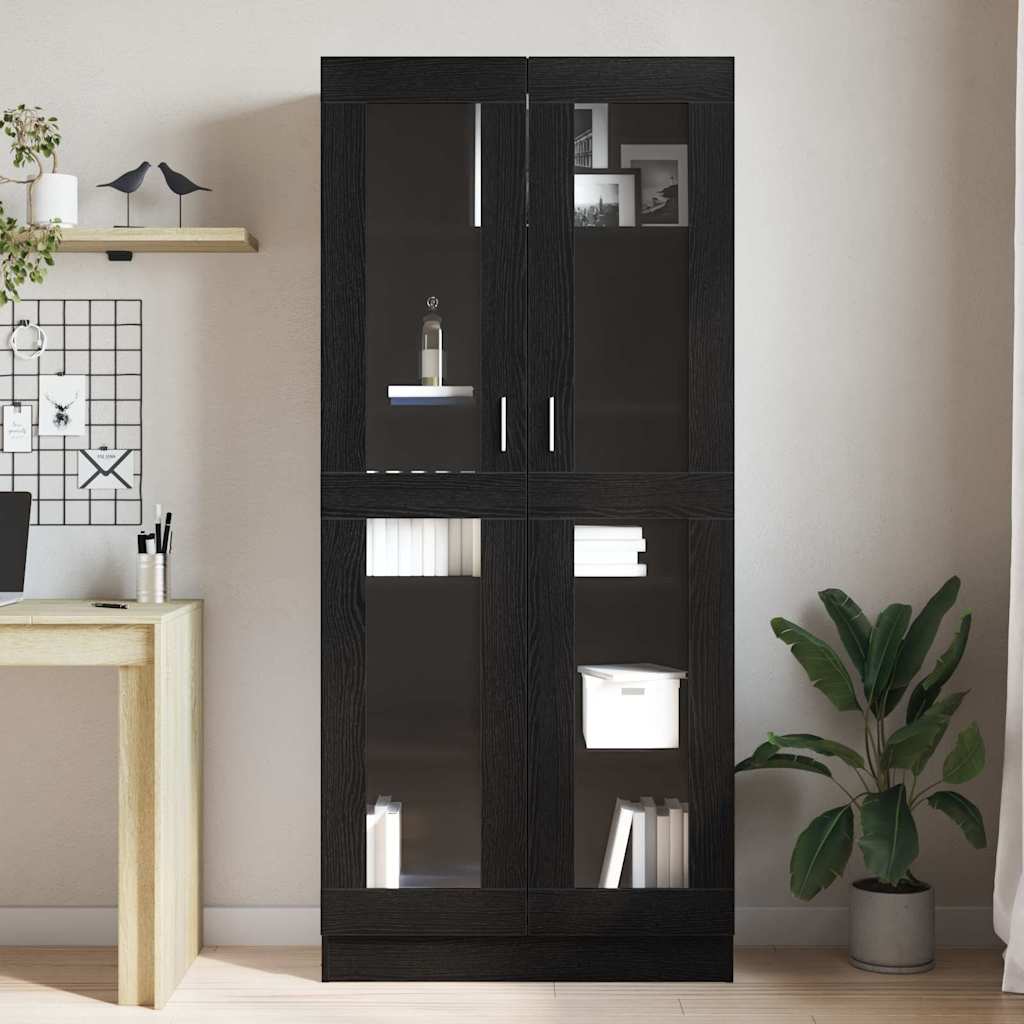 vidaXL Βιβλιοθήκη Μαύρη δρυς 82.5 x 30.5 x 185 cm Επεξεργασμένο ξύλο