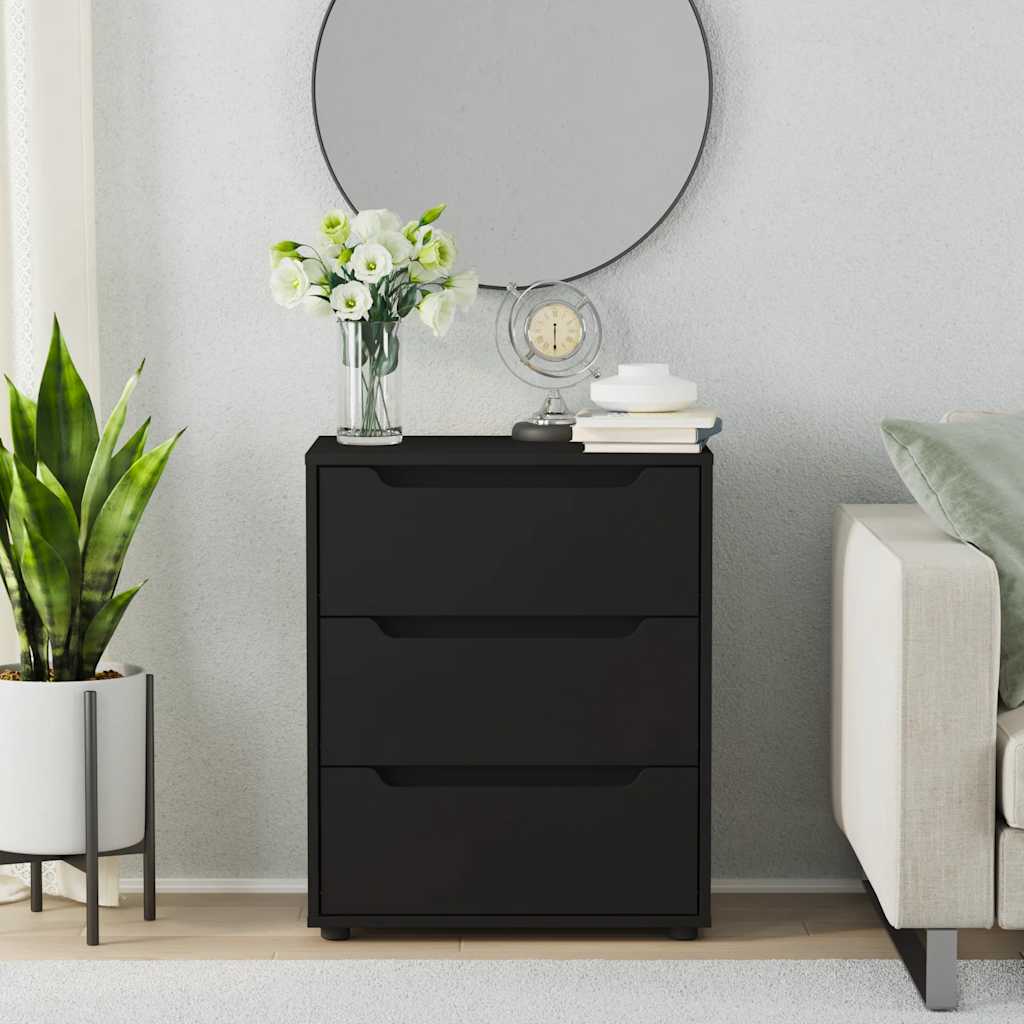 vidaXL Sideboard "VISNES" Μαύρο 60x40x73 cm Ξύλο μηχανής