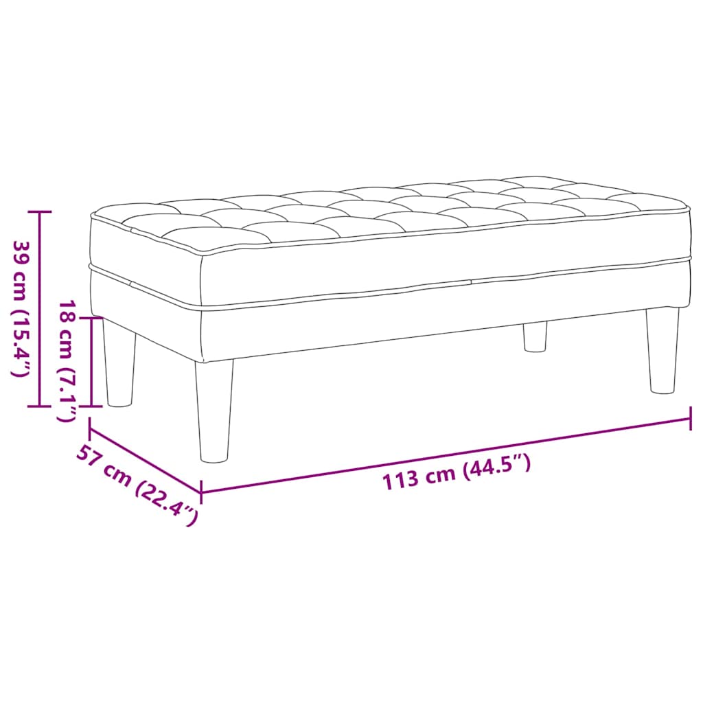 vidaXL παγκάκι με μαξιλάρι Ανοιχτό Πράσινο 113 x 57 x 39 εκ. Βελούδο