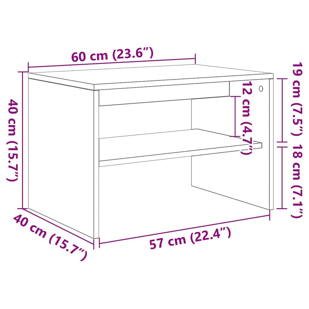 ντουλάπι τηλεόρασης vidaXL Παλιό ξύλο 60x40x40 cm Κατασκευασμένο ξύλο