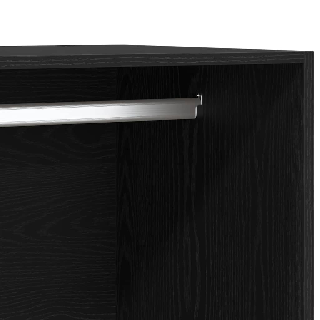 vidaXL Ντουλάπι Μαύρη δρυς 100 x 50 x 200 εκ. Επεξεργασμένο ξύλο