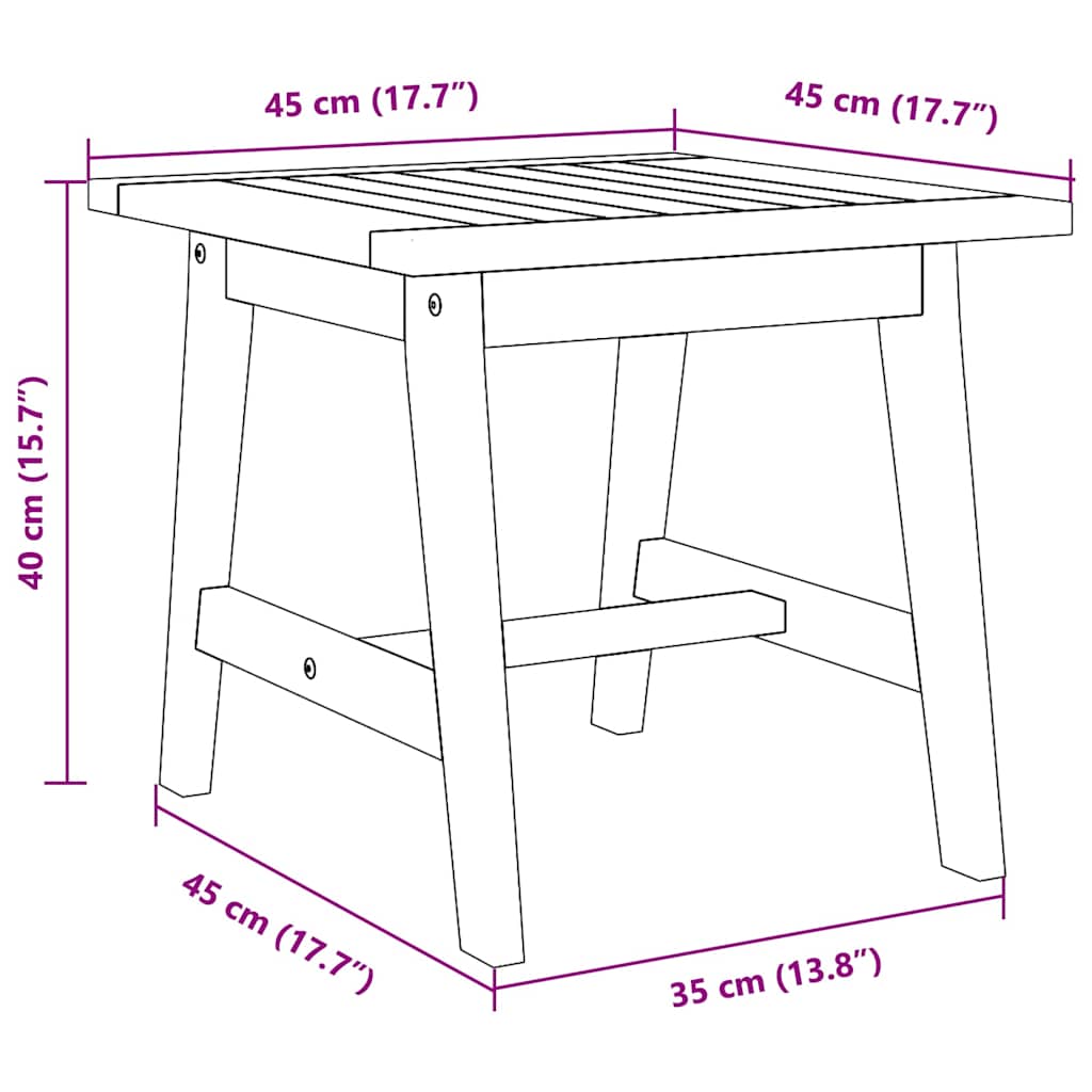 vidaXL Πλαϊνό Τραπέζι 45x45x40 εκ. Μασίφ Ξύλο Ακακίας