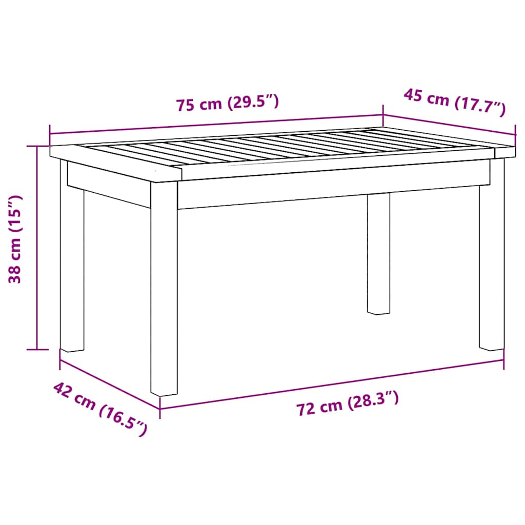 vidaXL Τραπεζάκι σαλονιού Φυσικό Λάδι Στερεό Ξύλο Ακακίας