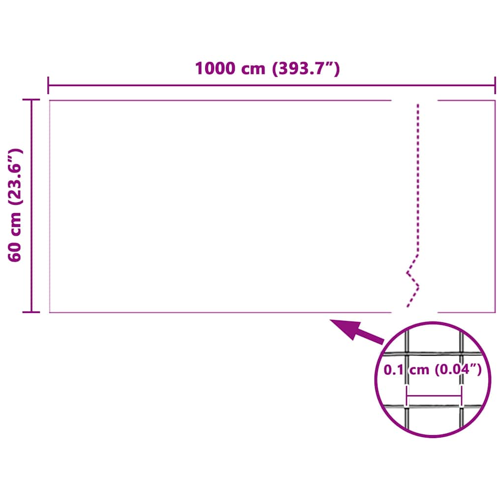vidaXL Σίτα εντόμων Λευκό 60 x 1000 cm Γυαλί-Ίνα