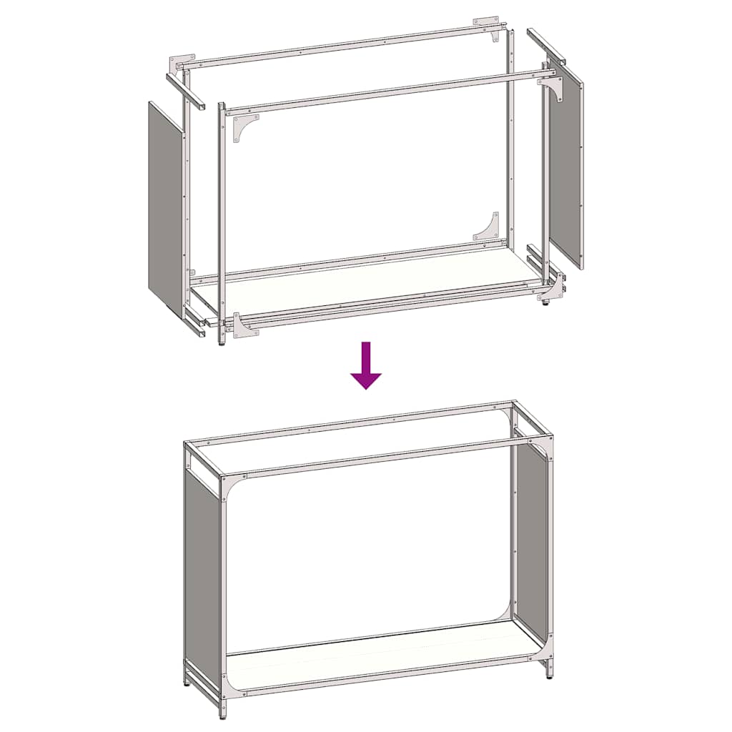 vidaXL Ράφι Καυσόξυλων Λευκό 90x28x65 εκ. Χάλυβας ψυχρής έλασης