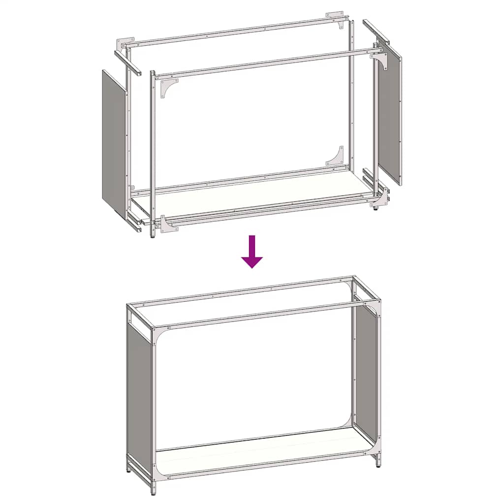vidaXL Ράφι Καυσόξυλων 90x28x65 εκ. Χάλυβας ψυχρής έλασης