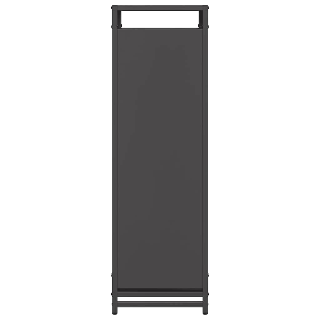 vidaXL Ράφι Καυσόξυλων Μαύρο 44x28x90 εκ. Χάλυβας ψυχρής έλασης