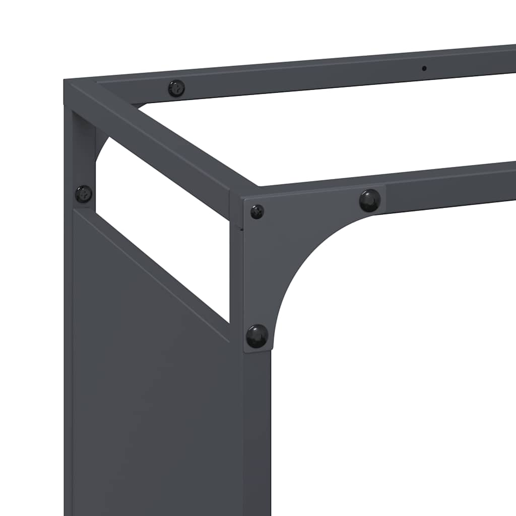 vidaXL Ράφι Καυσόξυλων Ανθρακί 44x28x90 εκ. Χάλυβας ψυχρής έλασης