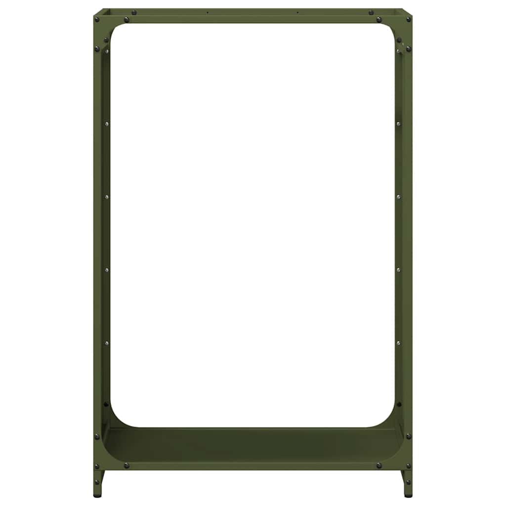vidaXL Ράφι για καυσόξυλα Ελαιοπράσινο 60x28x90cm Ατσάλι ψυχρής έλασης