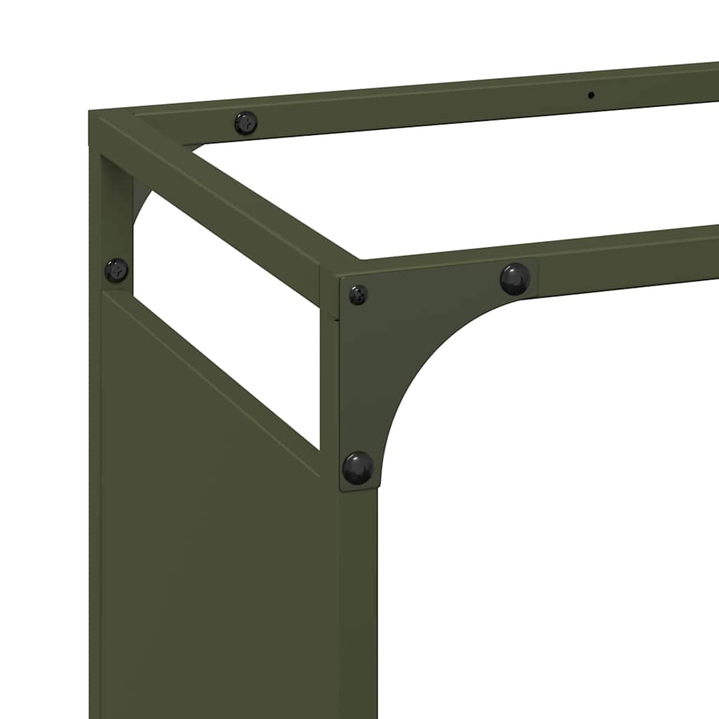 vidaXL Ράφι για καυσόξυλα Ελαιοπράσινο 60x28x90cm Ατσάλι ψυχρής έλασης
