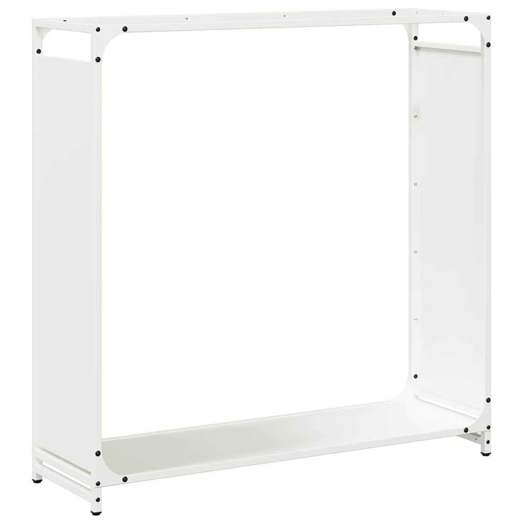 vidaXL Ράφι για καυσόξυλα Λευκό 90x28x90 cm Ατσάλι ψυχρής έλασης
