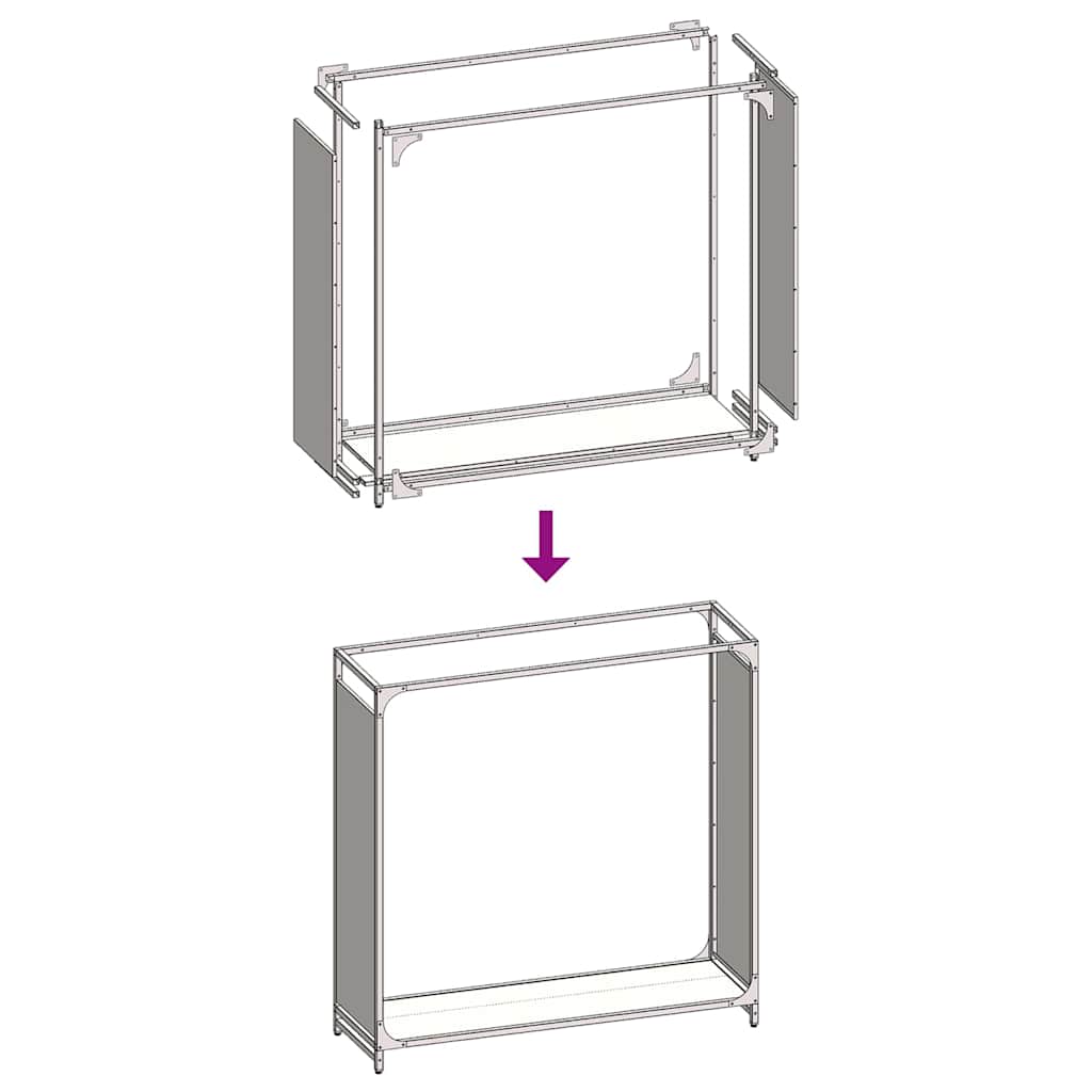 vidaXL Ράφι για καυσόξυλα Ανθρακί 90x28x90 cm Ατσάλι ψυχρής έλασης