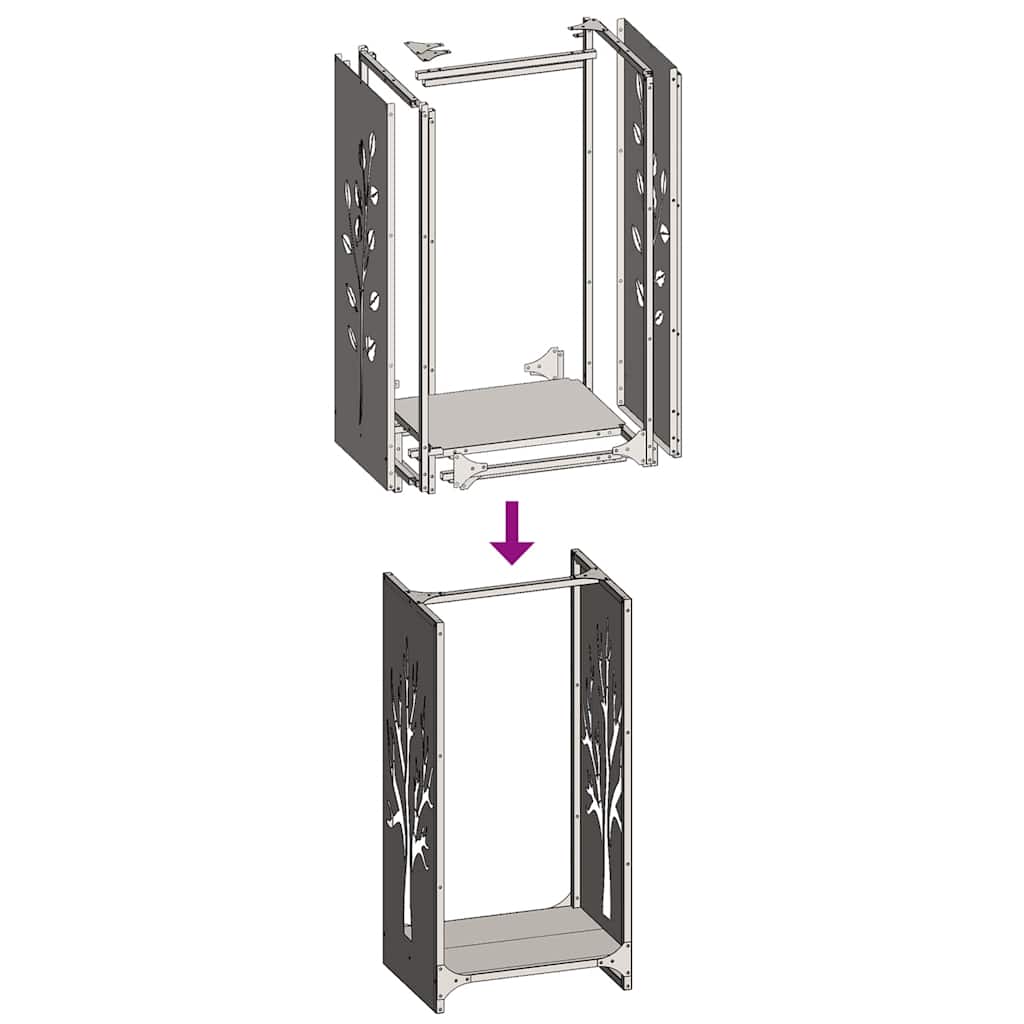 vidaXL Ράφι Καυσόξυλων Λευκό 40x30x80 εκ. Χάλυβας ψυχρής έλασης