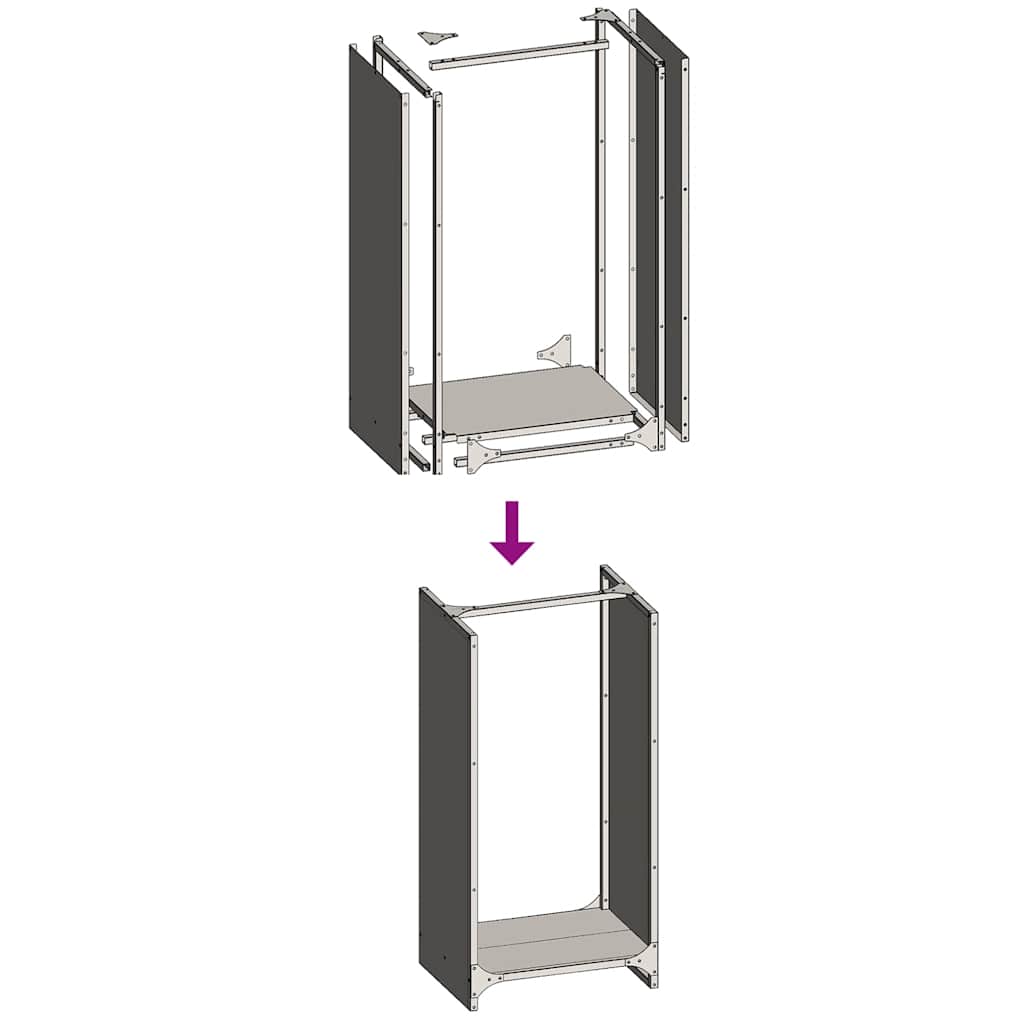 Ράφι για καυσόξυλα vidaXL 40x30x80 cm Ατσάλι σκληρυθέν στον αέρα