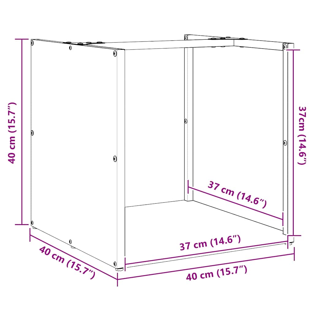 vidaXL Ράφι Καυσόξυλων Ανθρακί 40x40x40 εκ. Χάλυβας ψυχρής έλασης