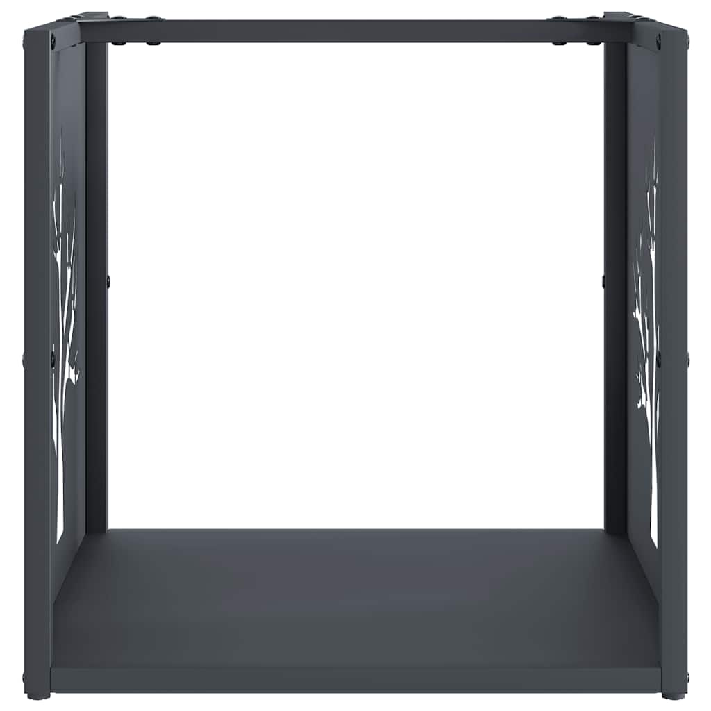 vidaXL Ράφι Καυσόξυλων Ανθρακί 40x40x40 εκ. Χάλυβας ψυχρής έλασης