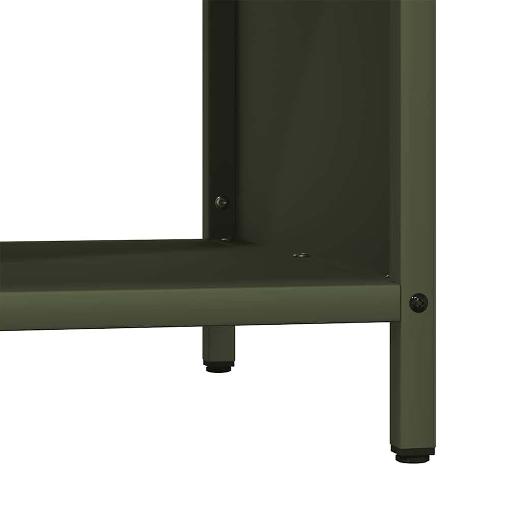 vidaXL Ράφι για καυσόξυλα με ξύλινη κορυφή 100,5x35,5x40 εκ.