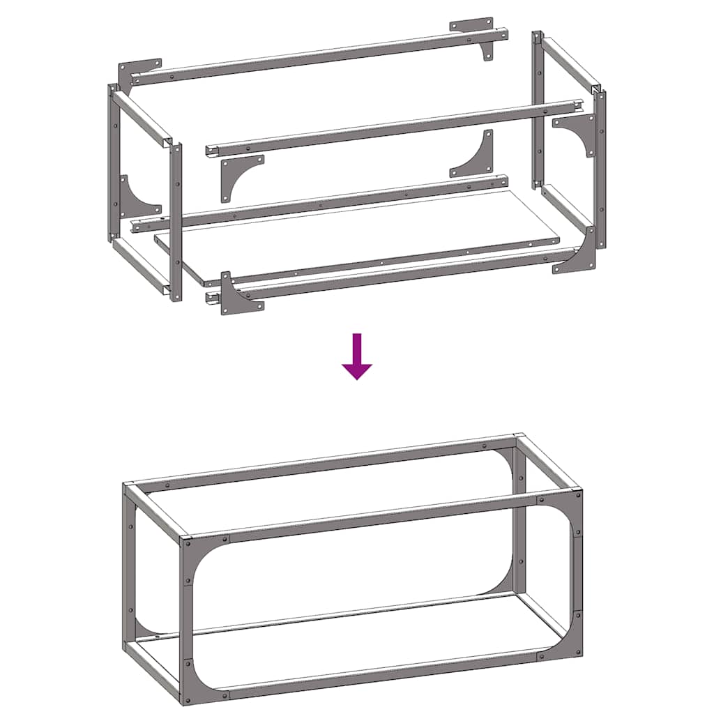 vidaXL Ράφι για καυσόξυλα Μαύρο 25x25x60 cm Ατσάλι ψυχρής έλασης