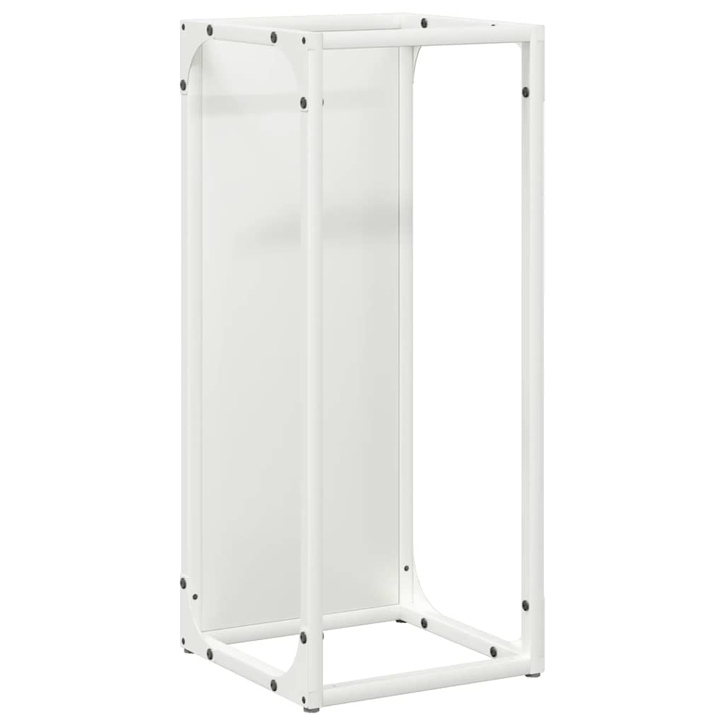 vidaXL Ράφι για καυσόξυλα Λευκό 25x25x60 cm Ατσάλι ψυχρής έλασης