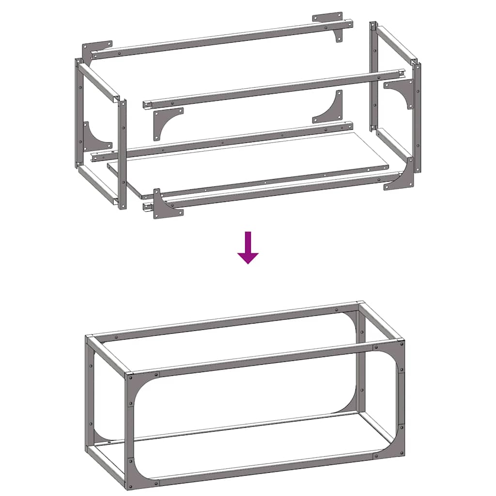 vidaXL Ράφι για καυσόξυλα Λευκό 25x25x60 cm Ατσάλι ψυχρής έλασης