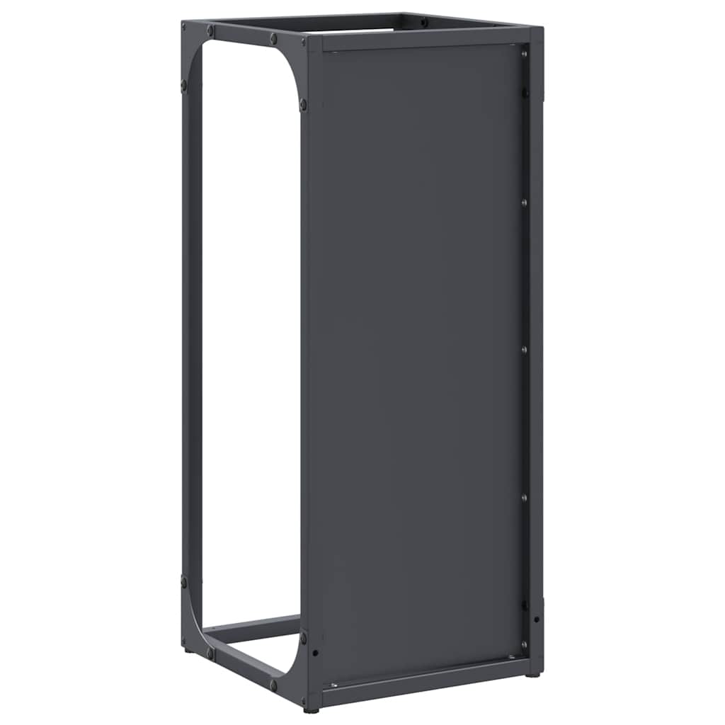 vidaXL Ράφι για καυσόξυλα Ανθρακί 25x25x60 cm Ατσάλι ψυχρής έλασης
