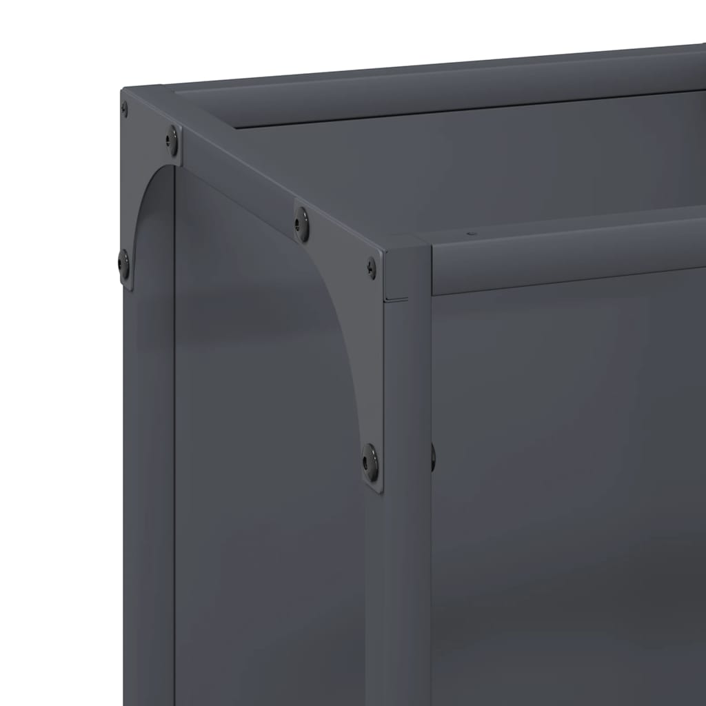 vidaXL Ράφι για καυσόξυλα Ανθρακί 25x25x60 cm Ατσάλι ψυχρής έλασης