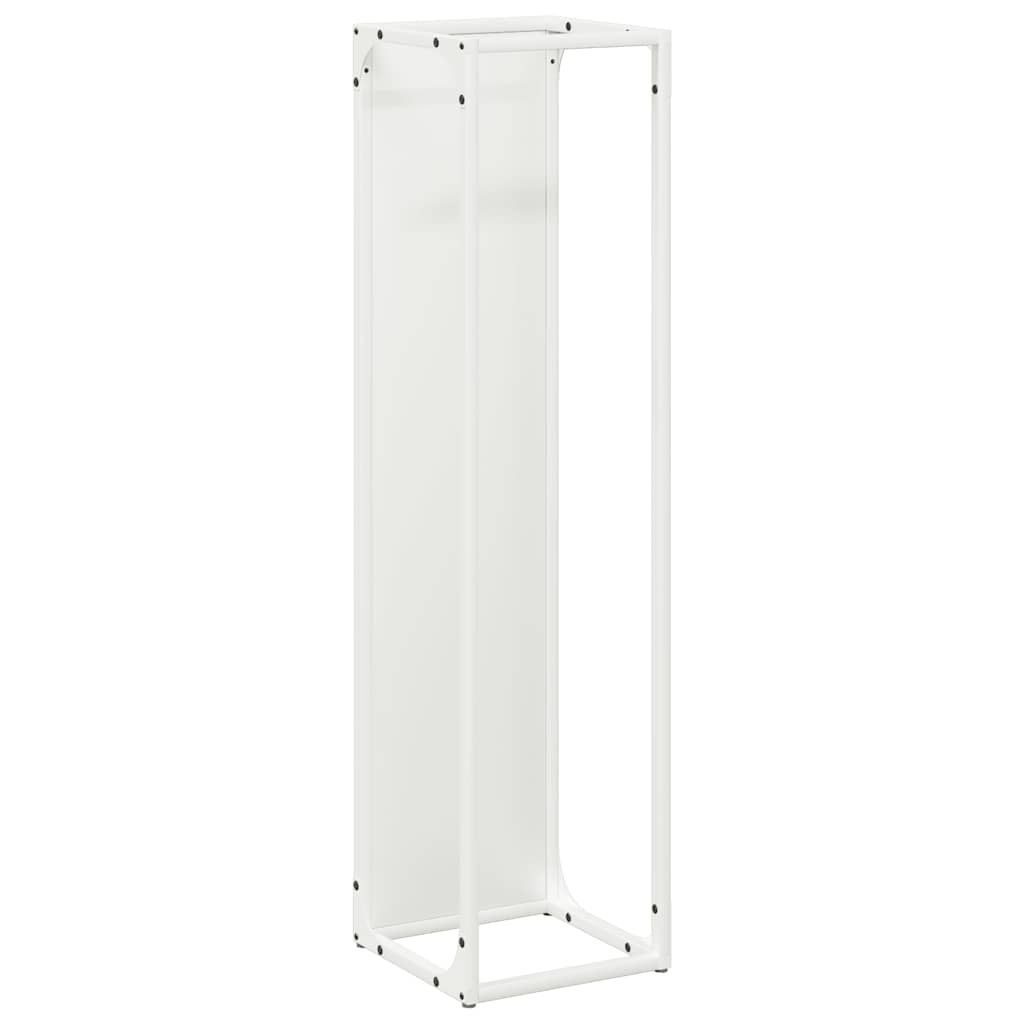 vidaXL Ράφι για καυσόξυλα Λευκό 25x25x100 εκ. Ατσάλι ψυχρής έλασης