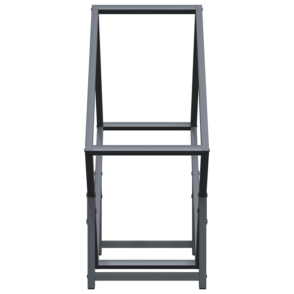 vidaXL Ράφι για καυσόξυλα Ανθρακί 60x25x60 cm Ατσάλι ψυχρής έλασης