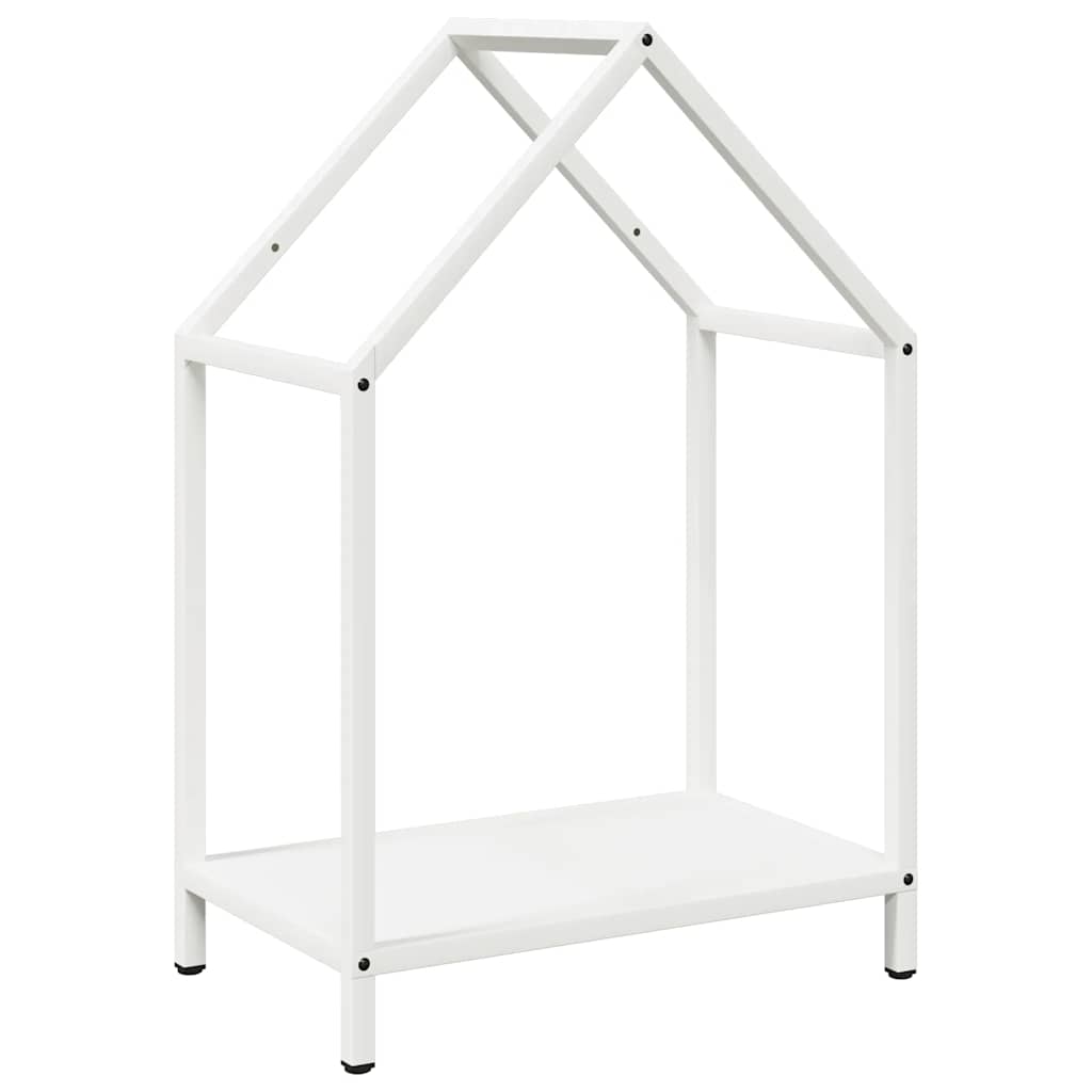 vidaXL Ράφι για καυσόξυλα Λευκό 40x25x60 εκ. Ατσάλι ψυχρής έλασης
