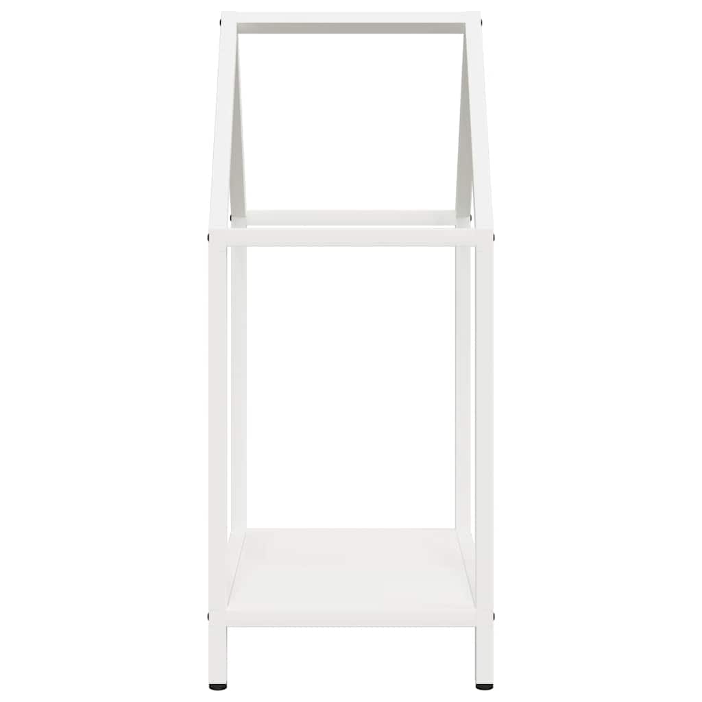 vidaXL Ράφι για καυσόξυλα Λευκό 40x25x60 εκ. Ατσάλι ψυχρής έλασης